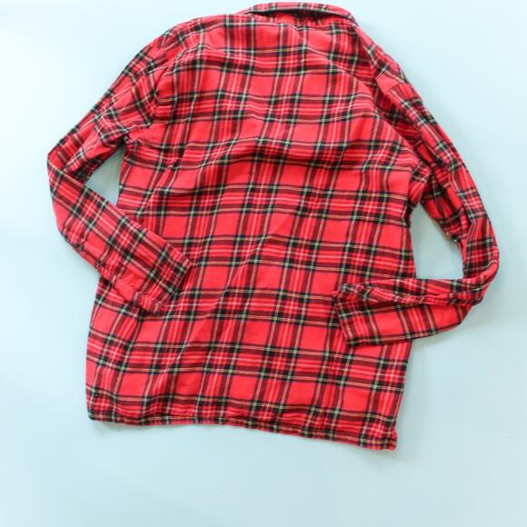 J Crew Red Plaid Cotton Matching Pajama Sleep Set Classic Collared Size Medium - Picture 12 of 12